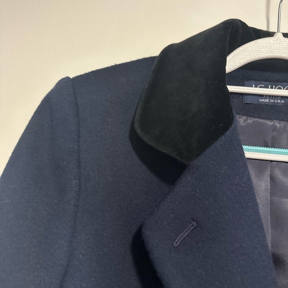 Vintage 80s J. G. Hooks Sz: 10P Long 100% Wool Navy Single Breast Peacoat. - Picture 14 of 16